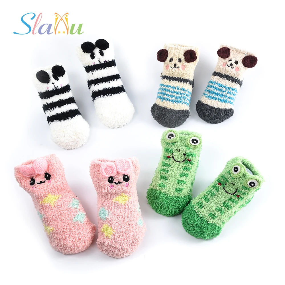 Хлопковые носки для мальчиков и девочек 4 шт. в упаковке нескользящие малышей с