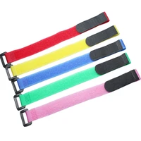 10pcs 230cm reusable colorful nylon strap with plastic buckle nylon hook and loop cable cord ties tidy organise