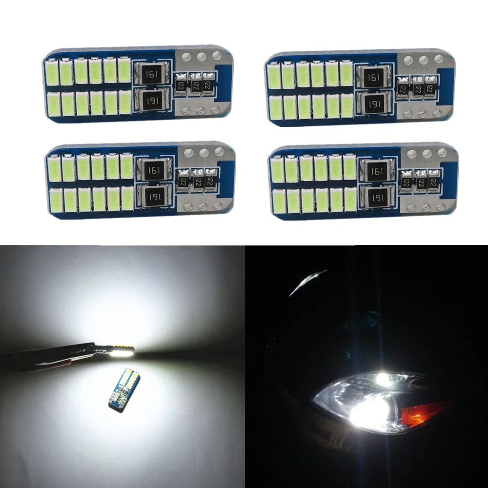 WLJH 4x T10 светодиодный 501 W5W 3014 SMD Canbus Автомобильный фонарь 12В парковочная лампа для