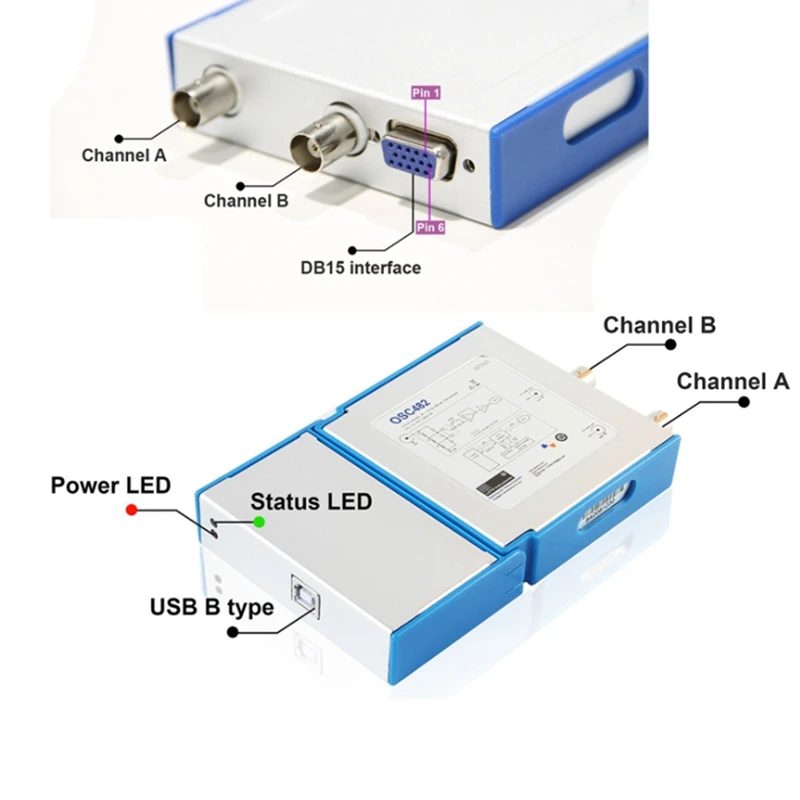 3 в 1 USB ПК виртуальный цифровой осциллограф 2CH 20M полоса пропускания 50MSa/S