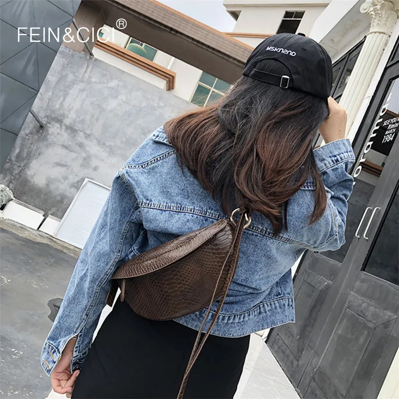 Нагрудная Сумка женская повседневная с животным принтом змеиная кожа