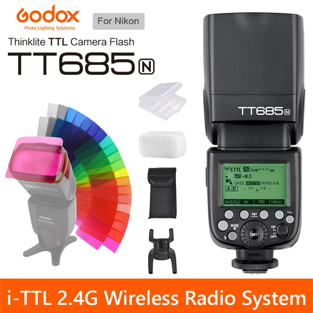 Беспроводная радиосистема GODOX TT685N i-TTL 2 4G Master Slave Flash светильник Speedlite для Nikon D7100 D7000