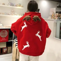 2022 christmas hoodie kawaii clothes for women harajuku hooded sweatshirts streetwear winter warm long sleeve printed pullovers