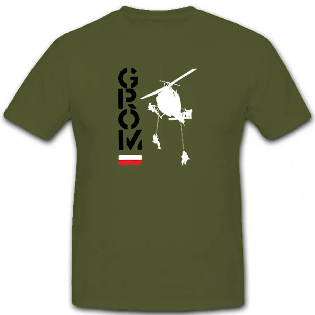 Мужская футболка Grom Heli с вертолетом командной командой командная команда Польша