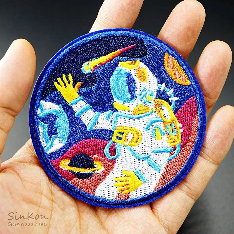 Размер астронавта: 7 5x7 5 см вышитая нашивка аппликация для одежды|embroidery patch|patches