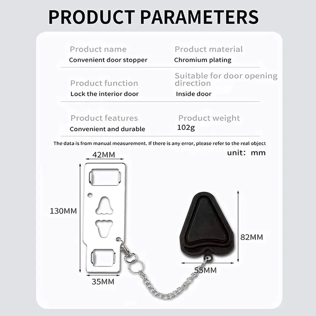 

Portable Door Lock Double Hole Security Door Locker Travel Lockdown Locks For Traveling Hotel Home Apartment College