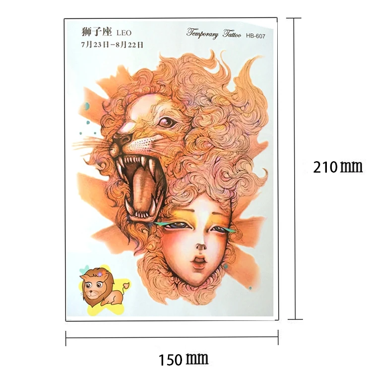 Новая мода 12 созвездий водонепроницаемые Горячие Временные татуировки наклейки