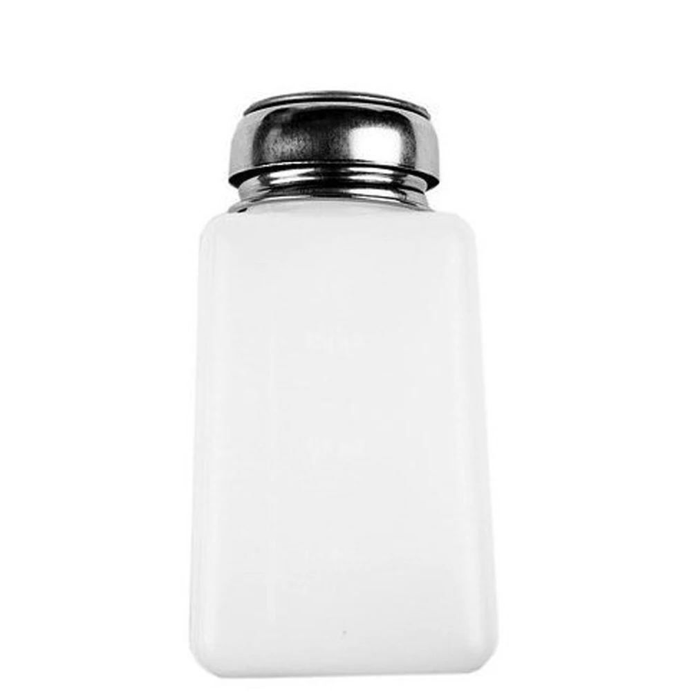 

200ML Push Down Dispenser Nail Polish Remover Pump Empty Bottle Alcohol Liquid Press Pumping One Touch Metal Liquid Dispenser