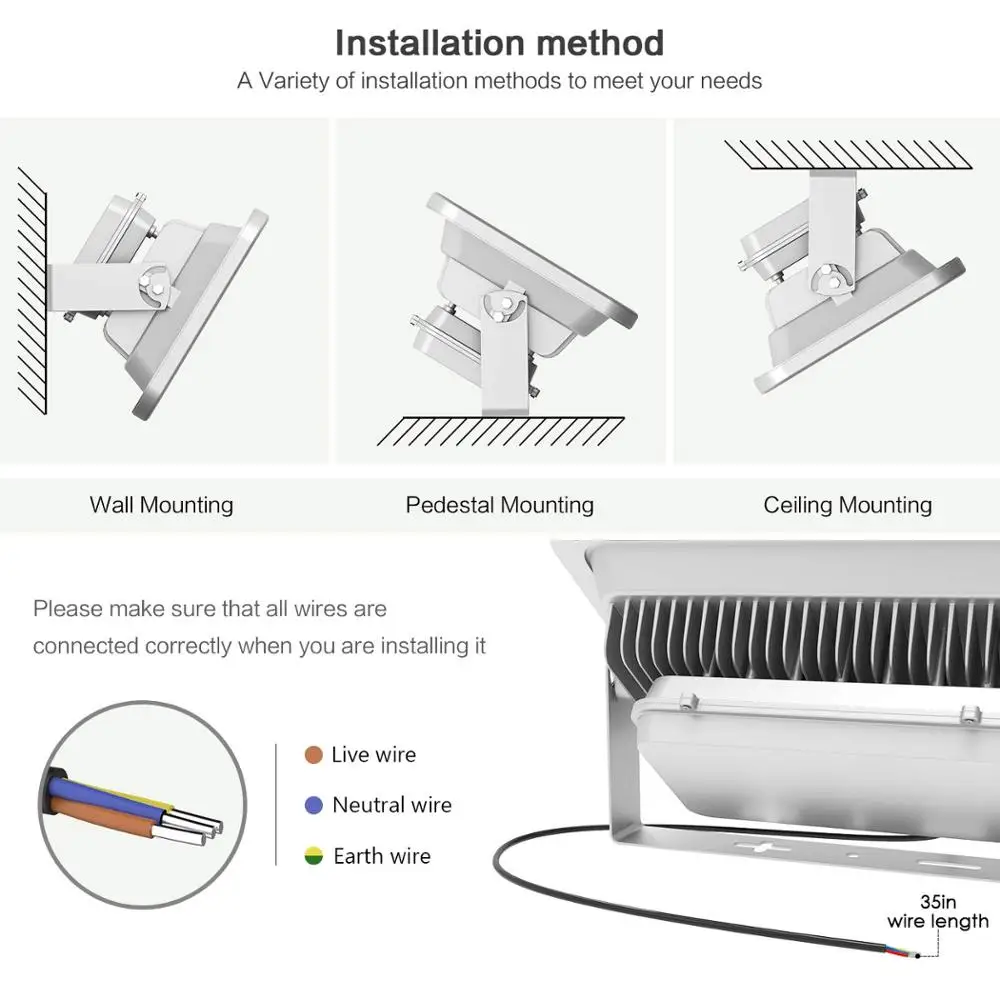 Светодиодный прожектор 400 Вт IP65 Водонепроницаемый Крытый уличный сенсорный