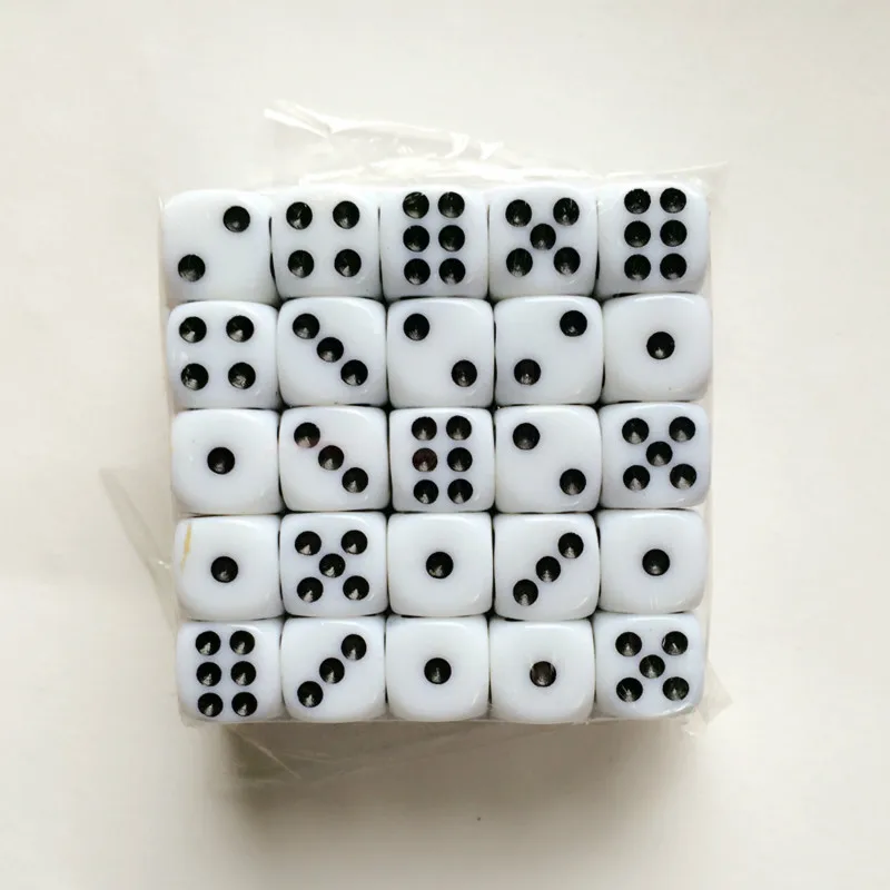 

10Pcs/set Foreign Trade New High-end 16mm Black Dot Round Corner Dice Acrylic Toy Dice