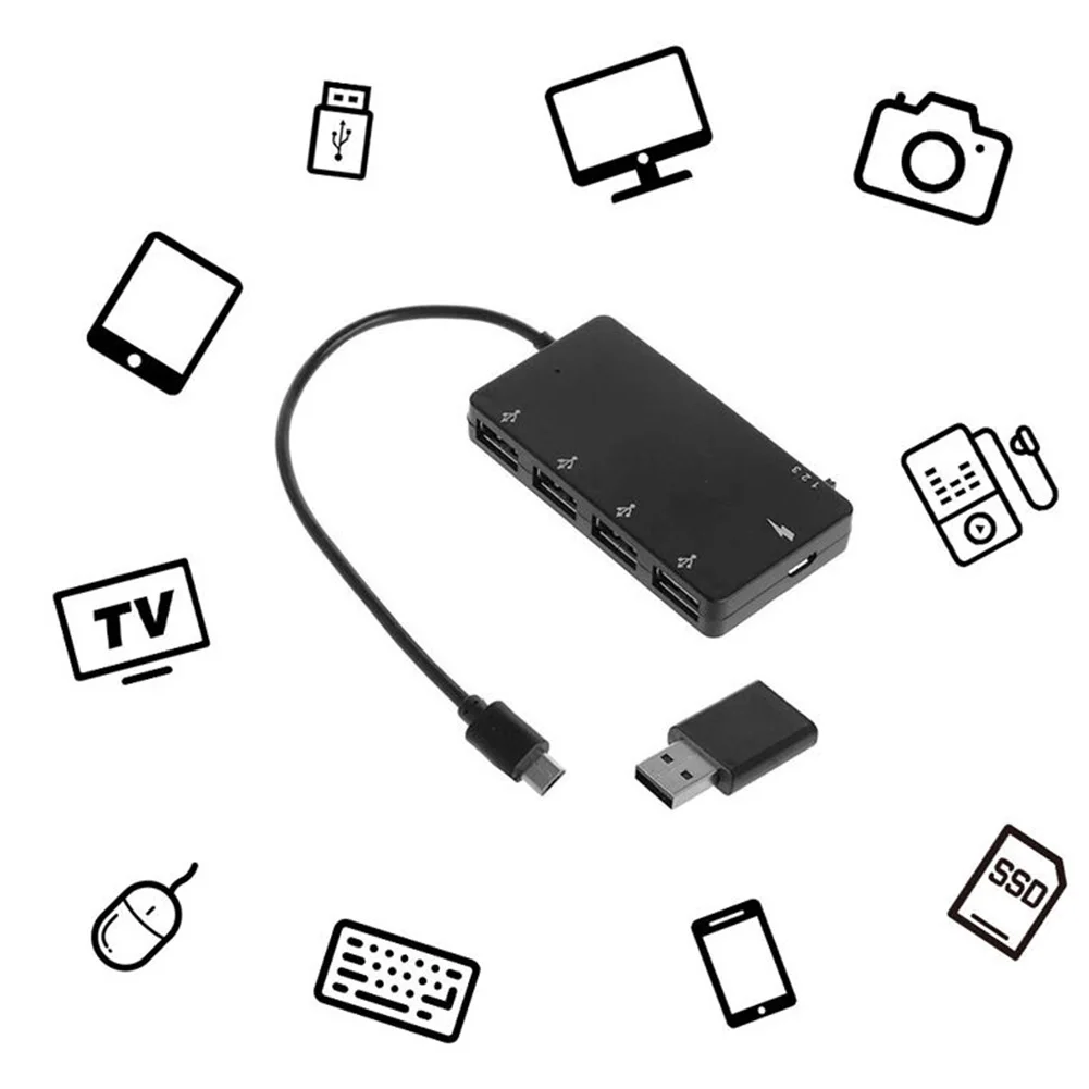 4 порта DIY концентратор адаптер Micro USB путешествия домашний мобильный телефон электрический портативный OTG для Android отель Замена части зарядки