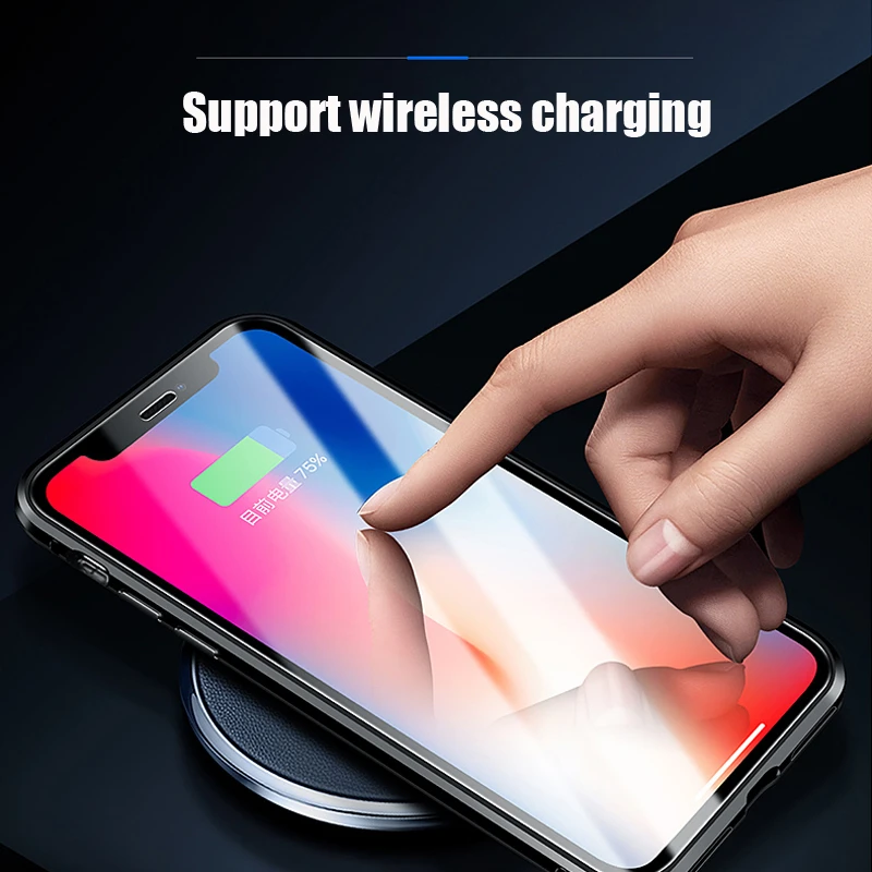 Роскошный 360 Полный Магнитный прозрачный чехол, чехол для iPhone 11 Pro XS Max X 8 7 Plus 8Plus iPhone прозрачное стекло