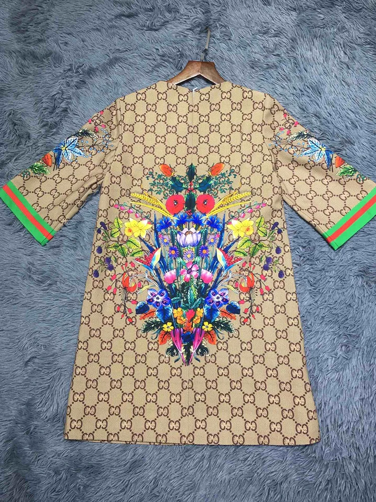 2020 весеннее и осеннее платье новое подиумное шоу было тонким Ретро буквенным