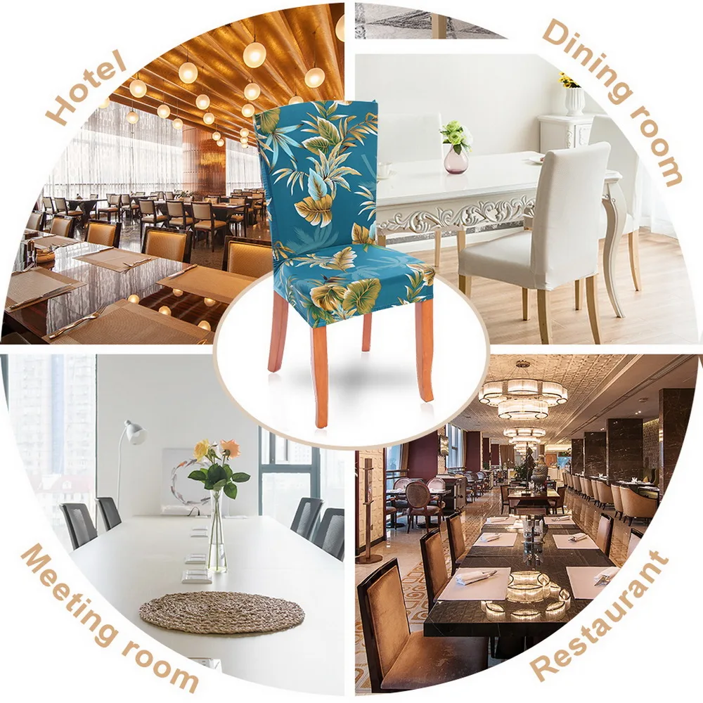 Съемный чехол для стула из спандекса 1/2/4/6 шт. моющийся эластичный сидений