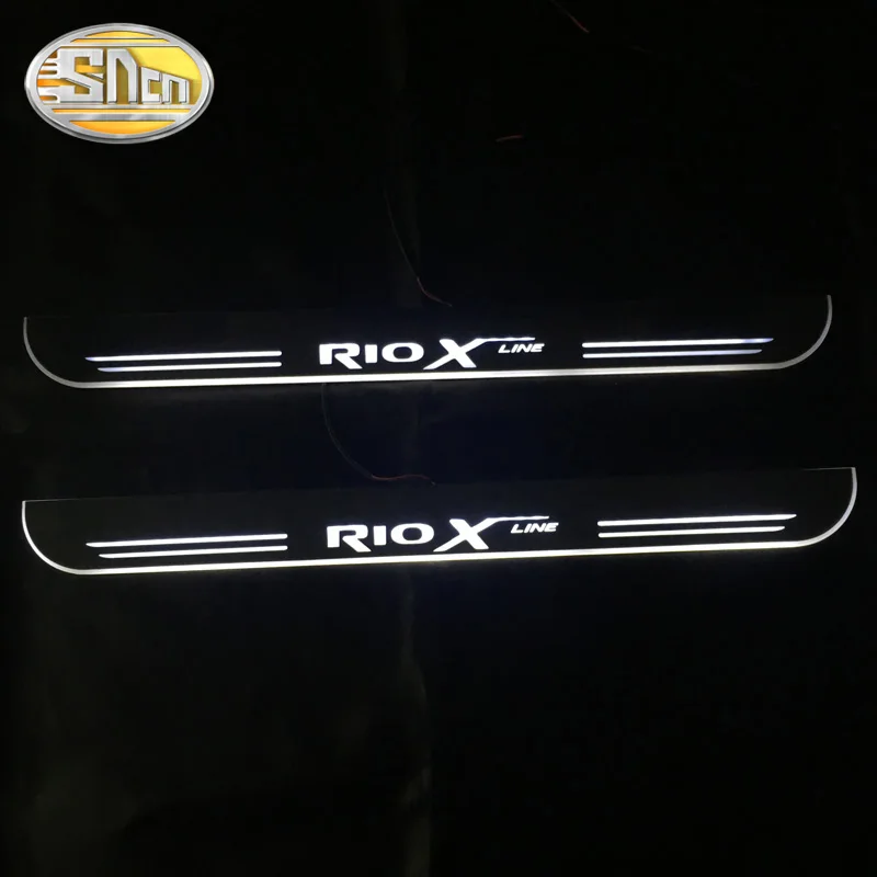 SNCN 4 шт. Автомобильная дверь с электроприводом порога для Kia Rio Xline X-line ультратонкий акриловый Динамический светодиодный приветственный свет Накладка на порог двери
