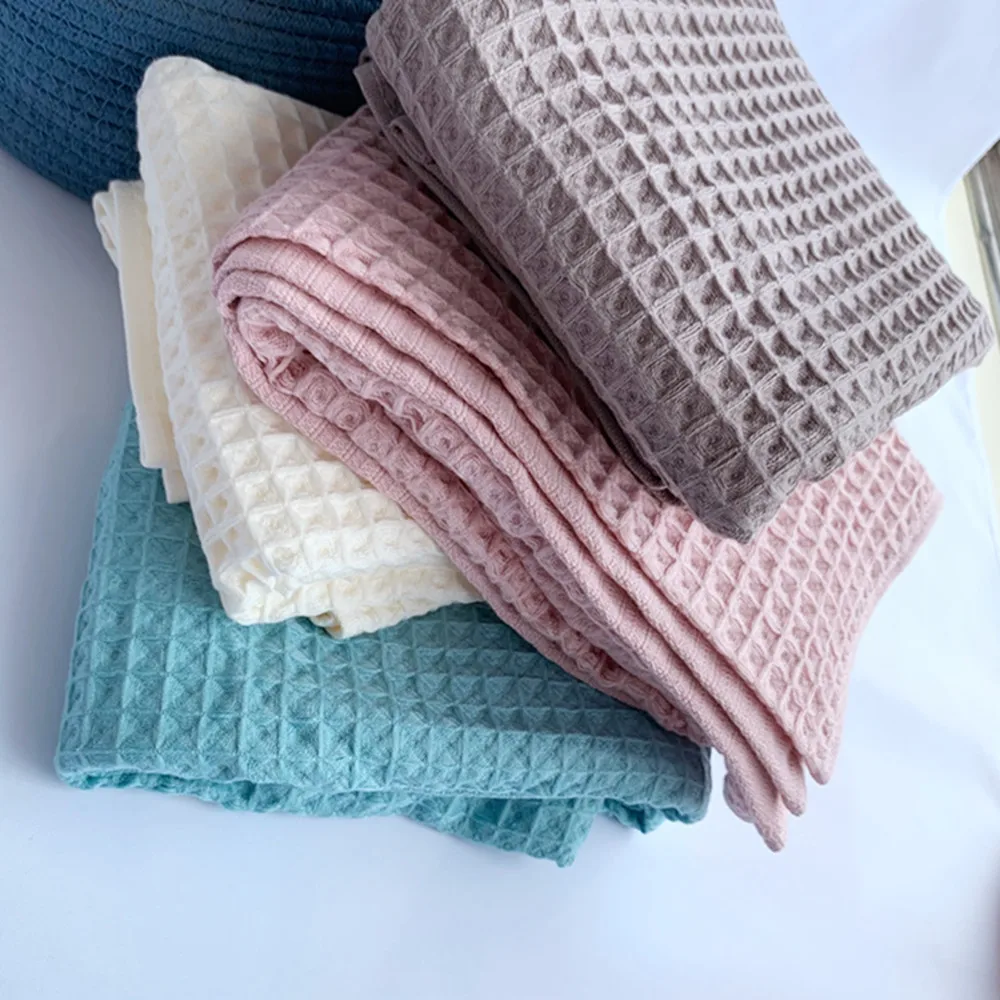 Хлопковое вафельное полотенце одеяло для детской кровати легкий покрывало