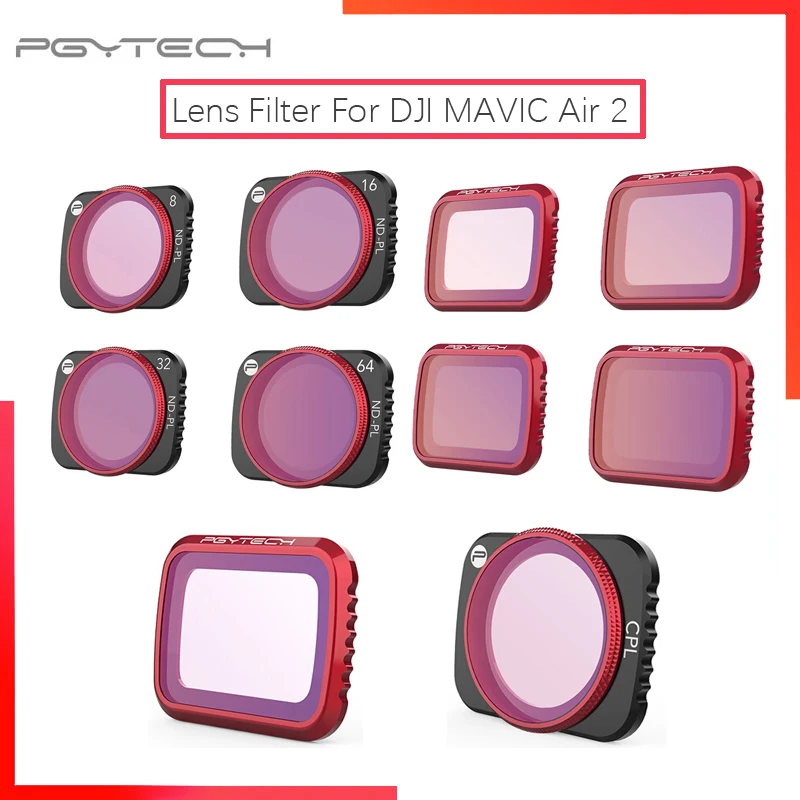 Набор профессиональных фильтров PGYTECH для DJI Mavic Air 2 UV CPL NDPL ND 8 16 32 64 фильтр объектива