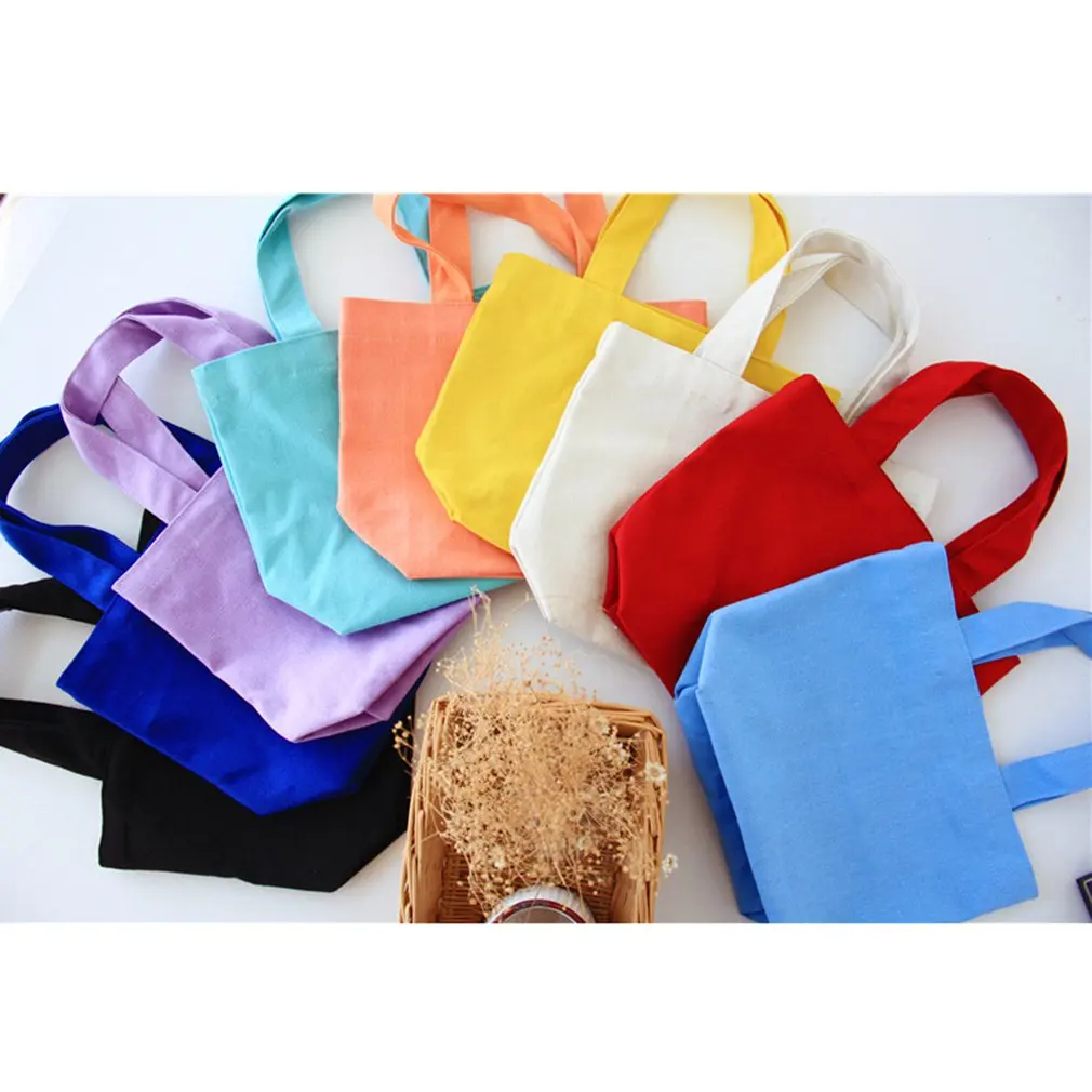 

Cotton Canvas Tote Bags Reusable Grocery Shopping Blank Tote Bags Solid Color Portable Canvas Bag Storage Bag