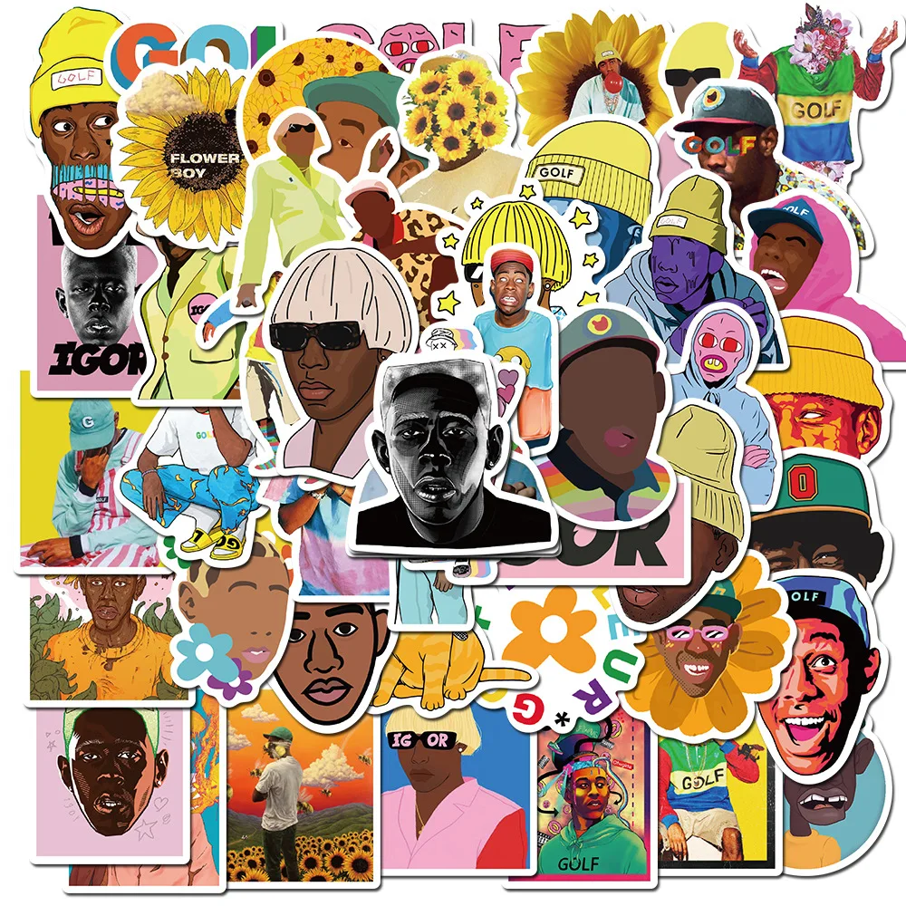 

10/30/50PCS Rapper Singer Tyler The Creator Stickers DIY Skateboard Guitar Laptop Luggage Kids Toy Cool Graffiti Decal Stickers