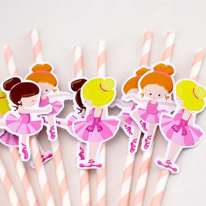 Балерина коробка для попкорна на день рождения топпер торта соломинки
