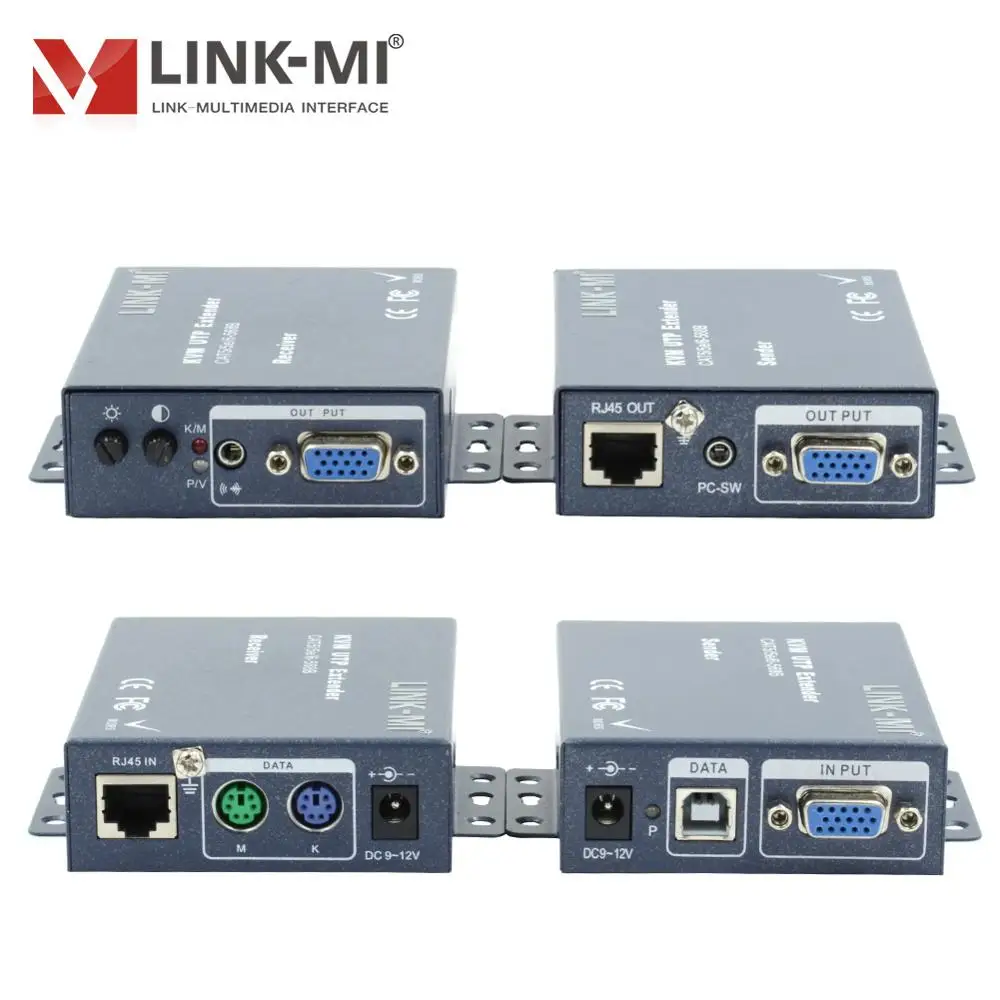 LINK-MI K101TR 100m PS/2 VGA KVM Extender Sender and Receiver CAT5 CAT5E CAT6 USB Keyboard Mouse support port monitor | Электроника