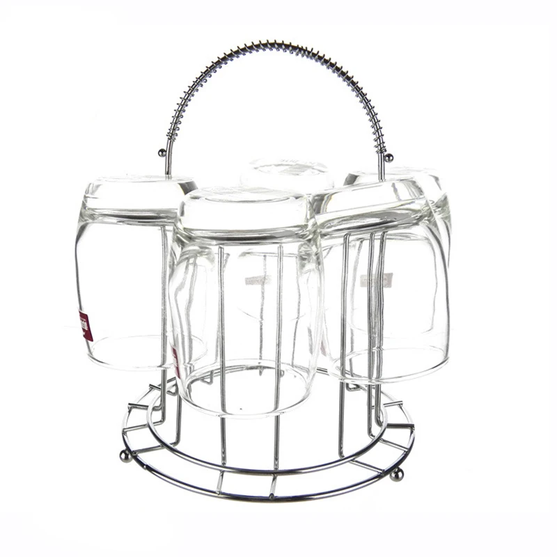 Металлическая стеклянная подставка для чашек слива воды держатель органайзер