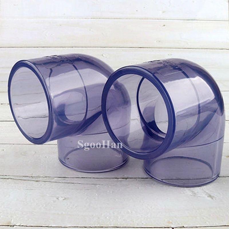 

1pc ID 63~110mm Transparent UPVC Elbow Connector Garden Irrigation Aquarium Tank Water Pipe Connectors Equal Dia PVC Pipe Joints