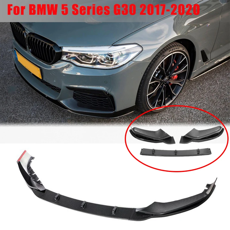 

Car Front Lower Bumper Lip Spoiler For BMW G30 530e 540i M Sport 2017-2020 Carbon Fiber Bumper Trim Cover Body Protector