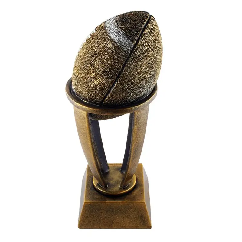 

1pc Resin Ornaments Rugby Trophy Shape Chic Unique Resin Crafts for Bedroom Office Living Room