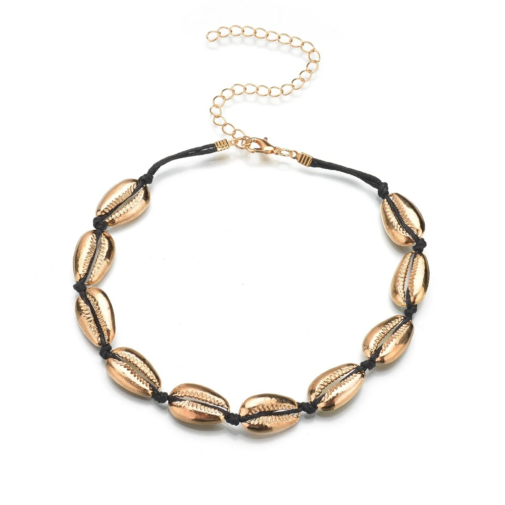 Ожерелье с раковинами чокер для женщин белый Конч девочек винтажный