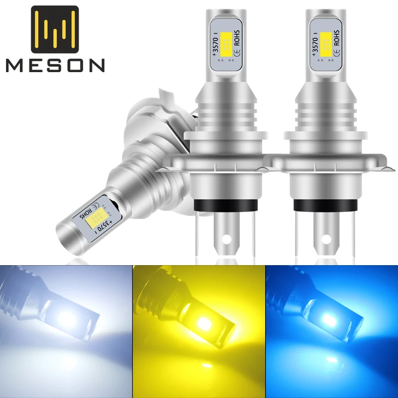 1 шт. H4 H8 H11 туман светильник HB3 9005 HB4 светодиодный CSP 2 Smd светодиодные лампы для автомобилей мини головной светильник лампы Супер яркий 8000 к 3000 К Авто 12V