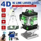 Нивелир лазерный 3D 4D, вертикальный, горизонтальный, самонивелирующийся, зеленый, 360 линий