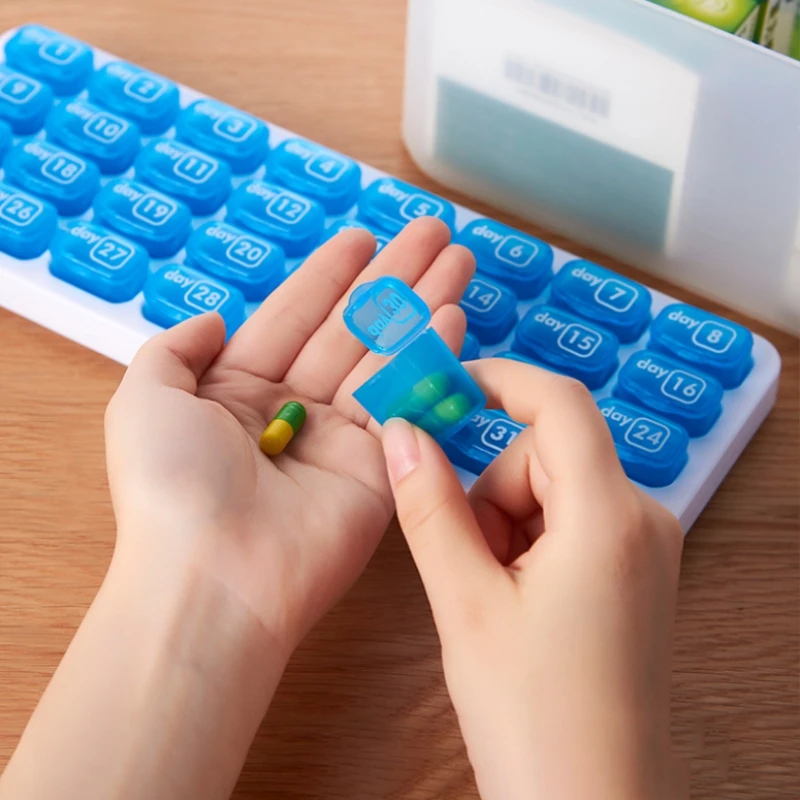 

Convenient pill box pill dispenser travel storage box pill box plastic independent grid Grid Disk Drug Case 2021 new
