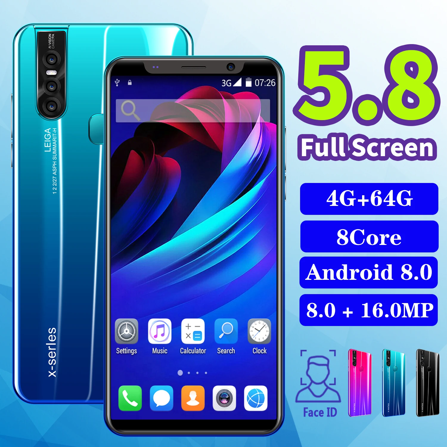 

Global Version Smartphone X27 Plus 5.8 Inch HD Full Screen 4GB + 64GB 4800mAh Supports Facial Recognition To Unlock Android