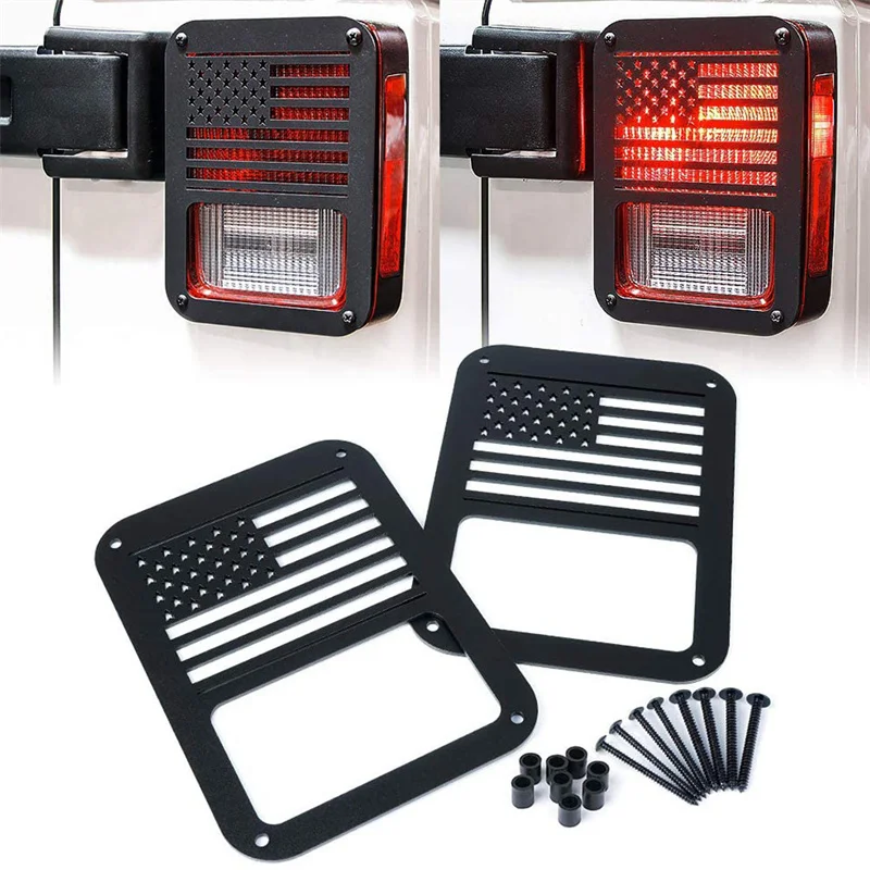 

Rear Brake Lamp Protective Cover for Jeep Wrangler JK Unlimited 2007-2017 Auto Accessories1pair Car Tail Light Guard Aluminum