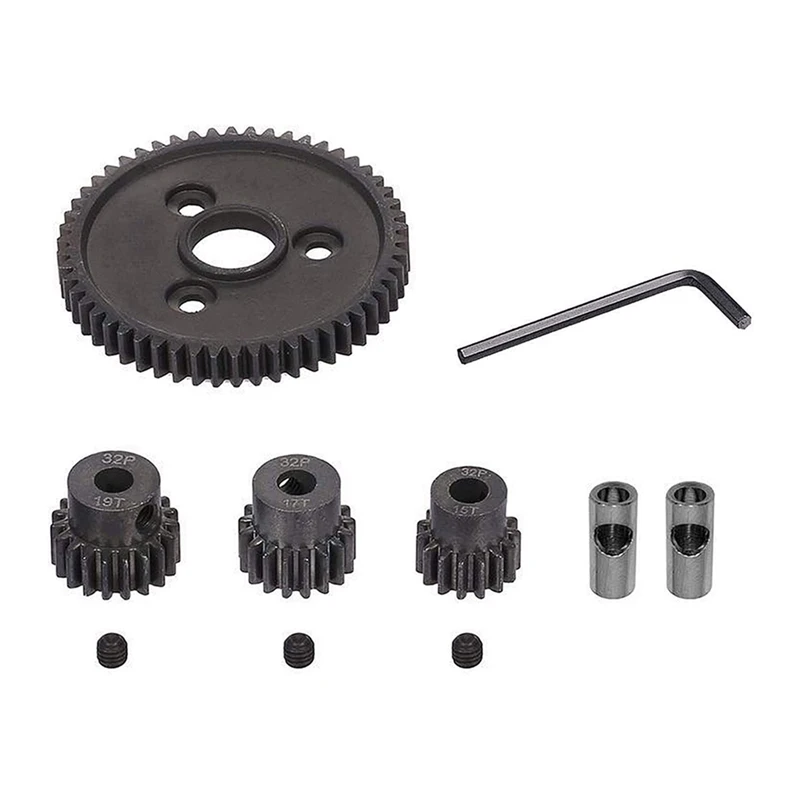 

54T 0.8 32 Pitch Steel 3956 Spur Gear with 15T/17T/19T Pinions Gear Sets for Traxxas Slash 4X4 4WD/2WD/VXL Rally Part