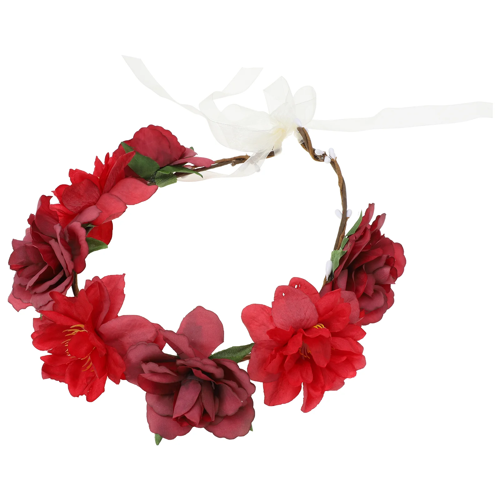 

Delicate Simulation Flower Headdress Beautiful Bridal Hair Ornament Photo Prop