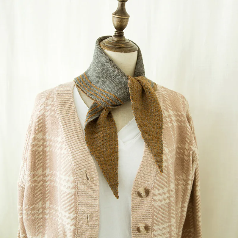 Алмаз форма 33*105 см осень и зима теплый толстый шерстяной линии дамы нагрудник горячий вязаный дикий Милый двусторонний шарф - Цвет: 4