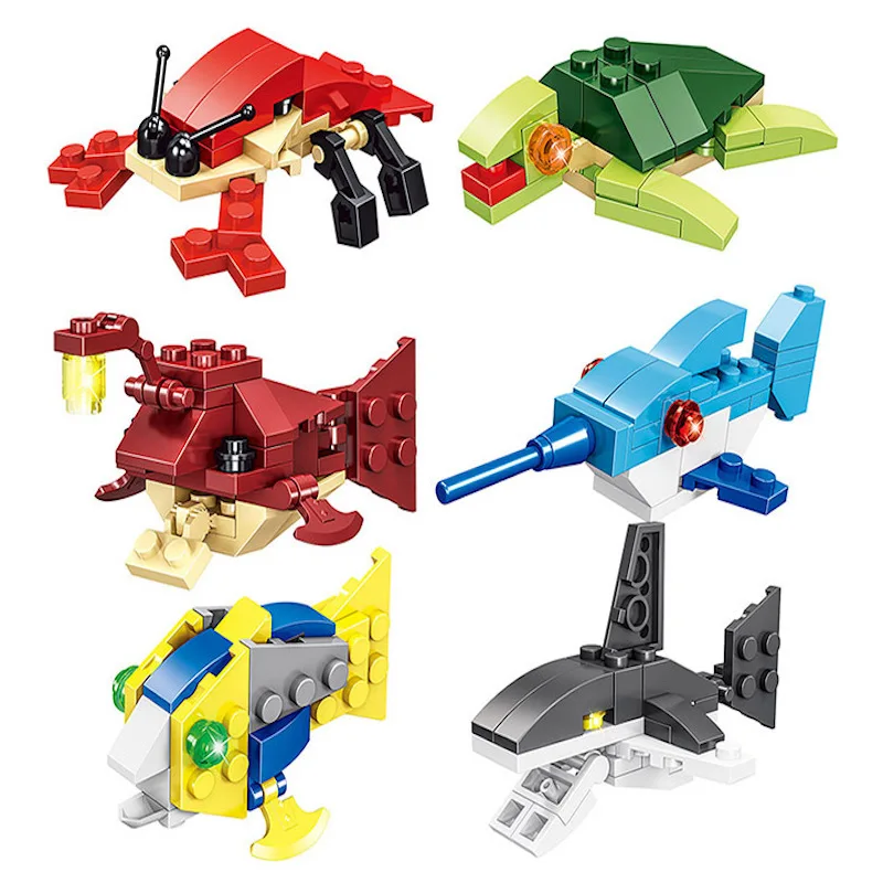 

6-12pcs Capsule Building Blocks Dinosaur Egg Zoology Auto Cars Trains City DIY Creative Bricks Toys Gift for Children