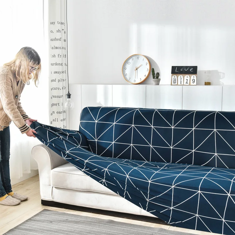 Новый геометрический эластичный чехол на диван для в гостиной дивана хлопок
