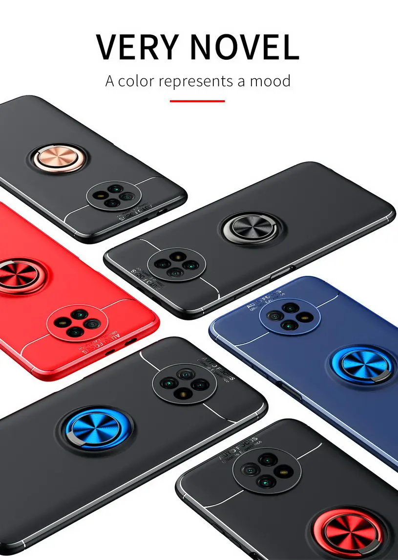 Силиконовый чехол для Xiaomi Redmi Note 9T 5G 9 Pro с прокладка крышки кольцом держателем