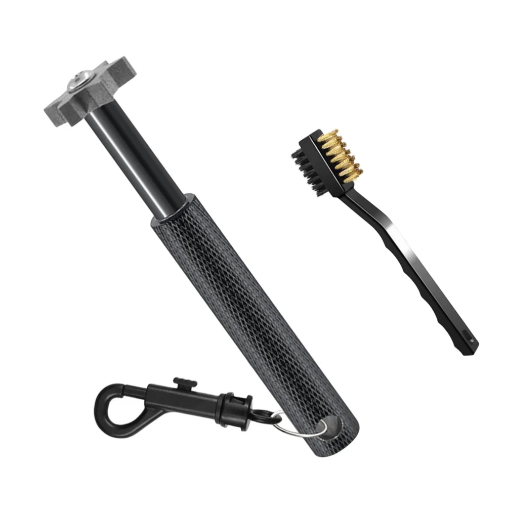 

1 Set Club Groove Sharpener Club Hexagon Re-Grooving Cleaning Tools Double Sided Brush (Black)