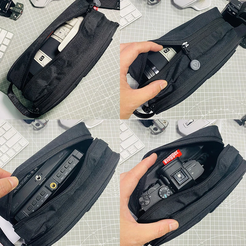 dslr camera backpack polyester shoulder bag camera case for canon nikon sony slr dslr camera lens batteries pouch carry bag free global shipping