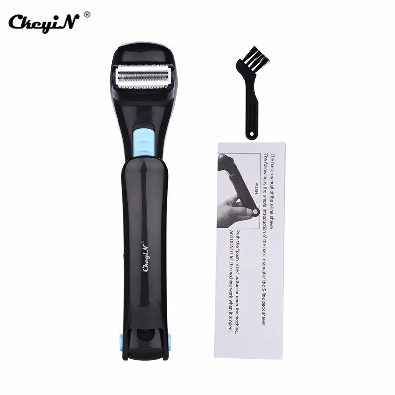 

CkeyiN Electric Back Hair Shaver Foldable Razor Handle Back Pofessional Hair Removal Tool for Men Battery Operated Body Massager