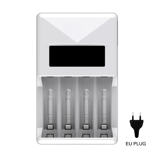 PUJIMAX lcd-004 ЖК-дисплей с 4 слотами умное интеллектуальное зарядное устройство для аккумуляторов AA/AAA NiCd NiMh - Цвет: EU