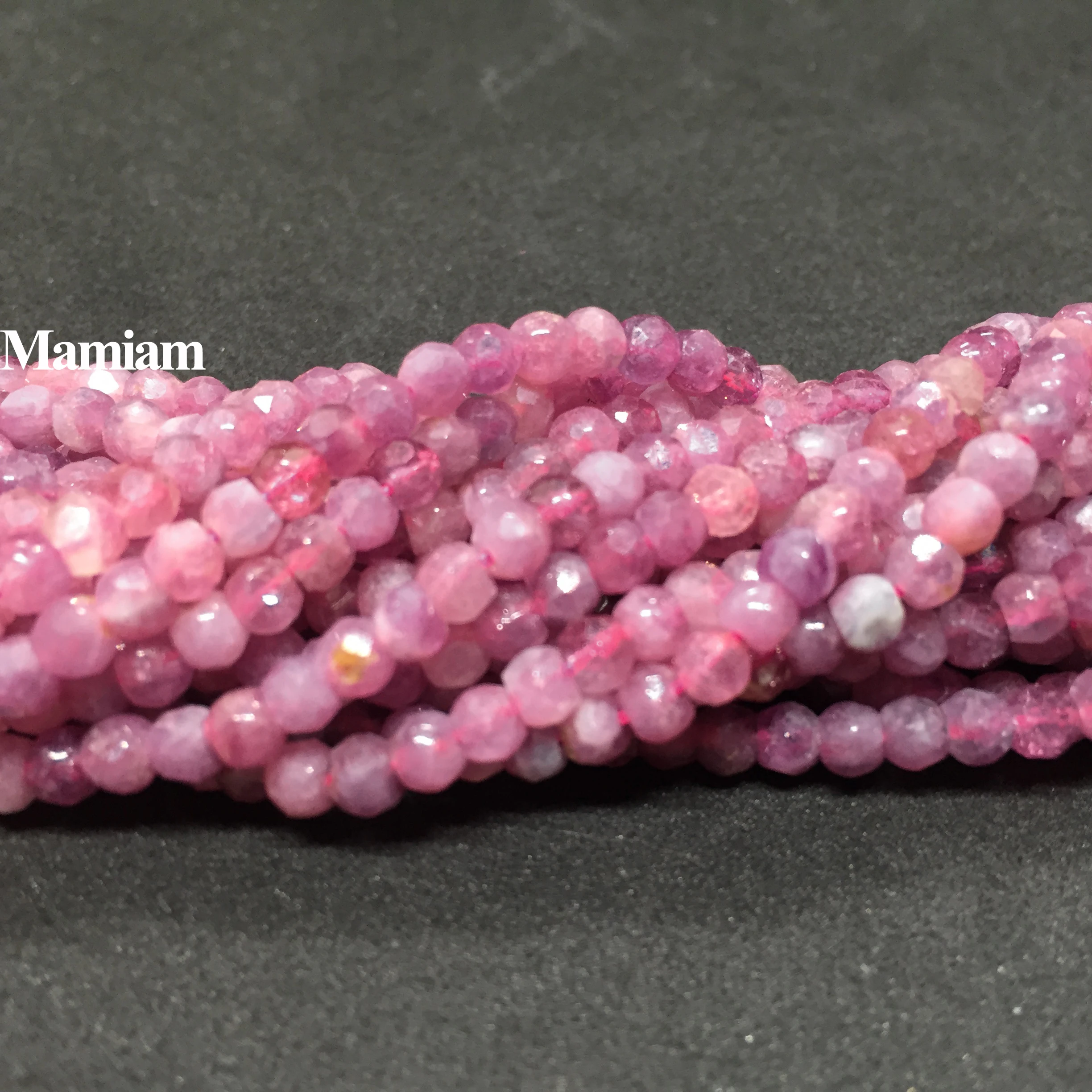

Mamiam Natural A Pink Tourmaline Faceted Rondell Beads 3x3.8mm Loose Stone Diy Bracelet Necklace Jewelry Making Gift Design