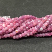 mamiam natural a pink tourmaline faceted rondell beads 3x3 8mm loose stone diy bracelet necklace jewelry making gift design
