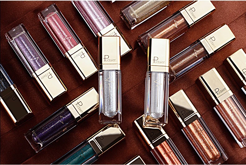 Pudaier 18 видов цветов блестящие дымчатые тени для век водостойкие алмазные жидкие