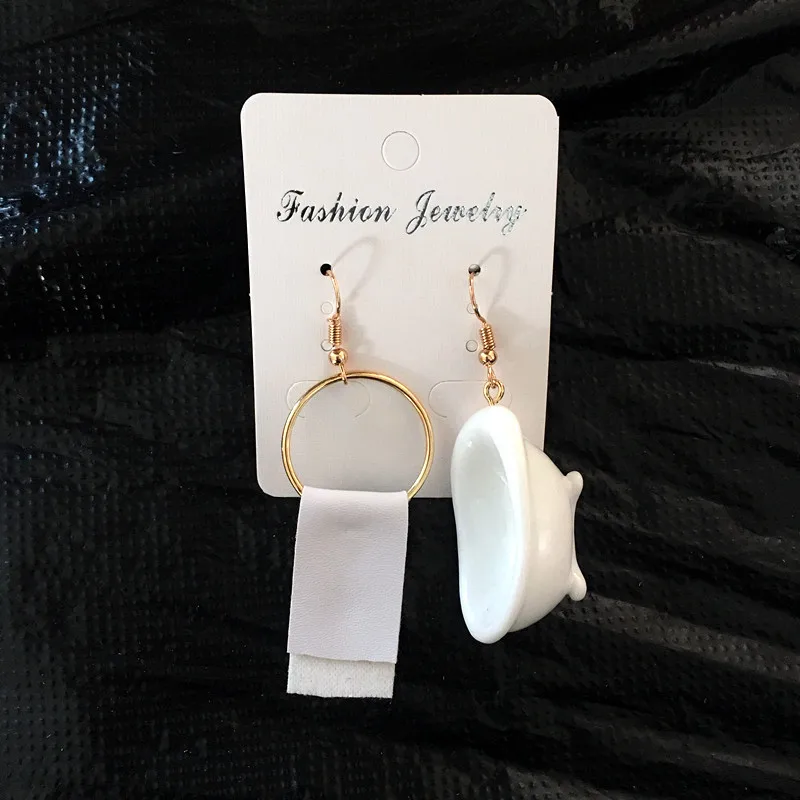 JOYA подарок модные туалетной бумаги серьги ручной держатель для Roll креативные