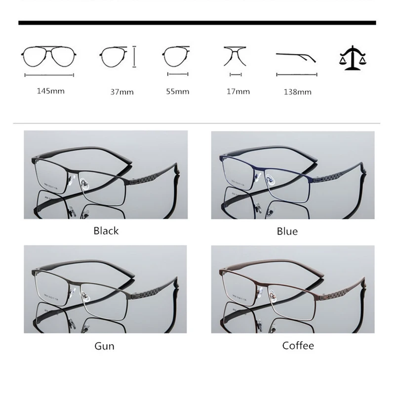 Мужская оправа для очков HF9808 металлическая по рецепту близорукости и 2020|Мужские